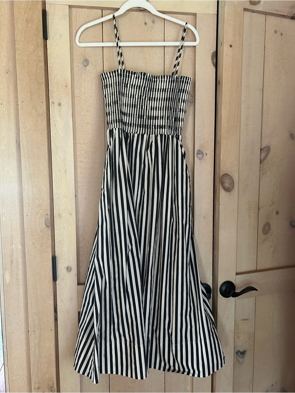 Evereve Black and White Striped Midi Dress